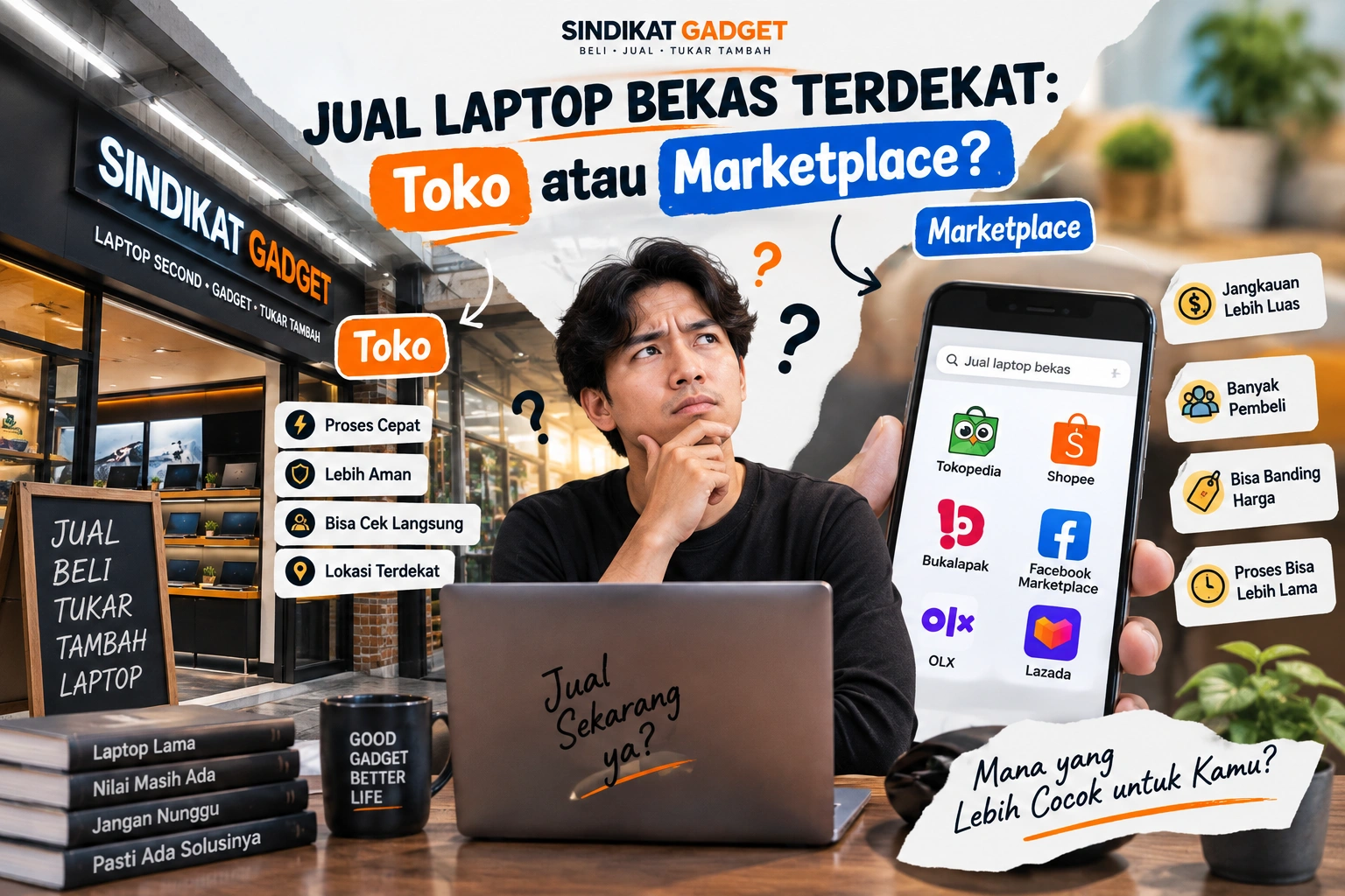 Jual Laptop Bekas Terdekat: Toko atau Marketplace?